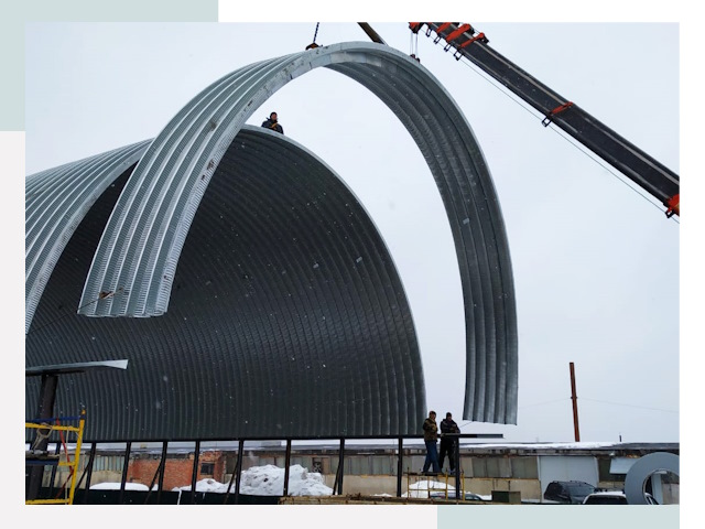 Полукруглые ангары в Черногорске